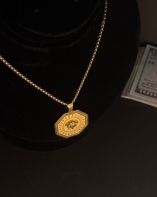 Gold Octagon Medusa Pendant Necklace ā Stainless Steel Unisex Chain