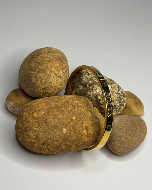 Luxury Rolex Engraved Bangle ā Unisex Minimalist Jewelry