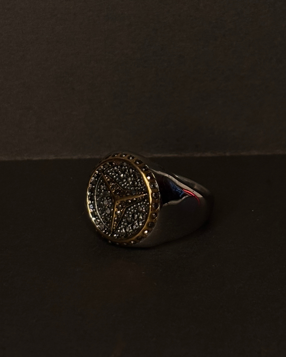 Mercedes Star Stainless Steel Ring – Luxury Minimalist Jewelry