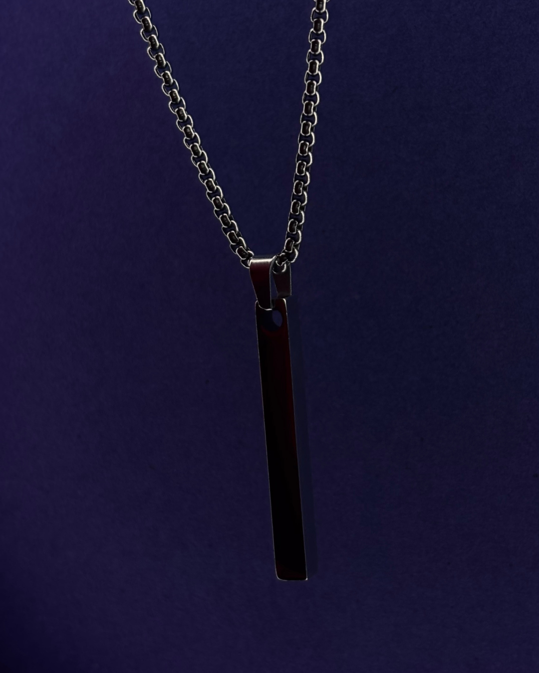 Black Golden 3D Long Strip Pendant Necklace – Unisex Minimalist Hip Hop Jewelry