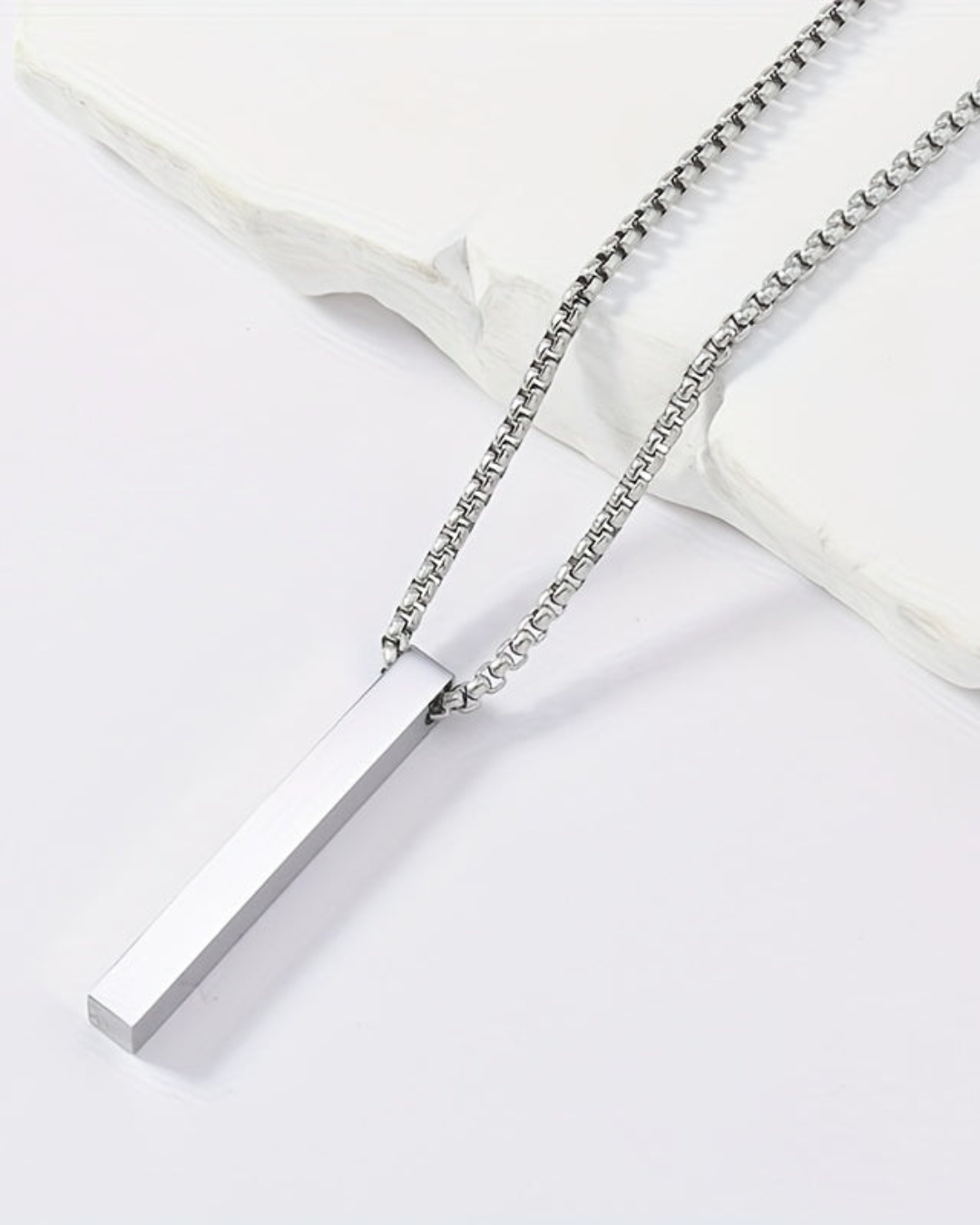 Black Golden 3D Long Strip Pendant Necklace – Unisex Minimalist Hip Hop Jewelry