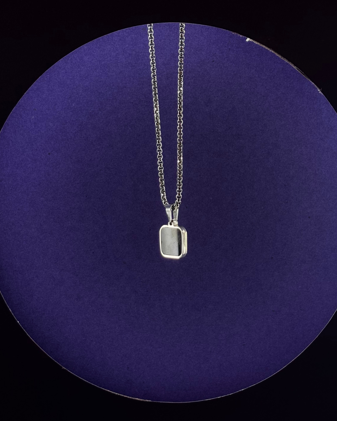 Dual-Tone Silver Curb Chain Necklace.