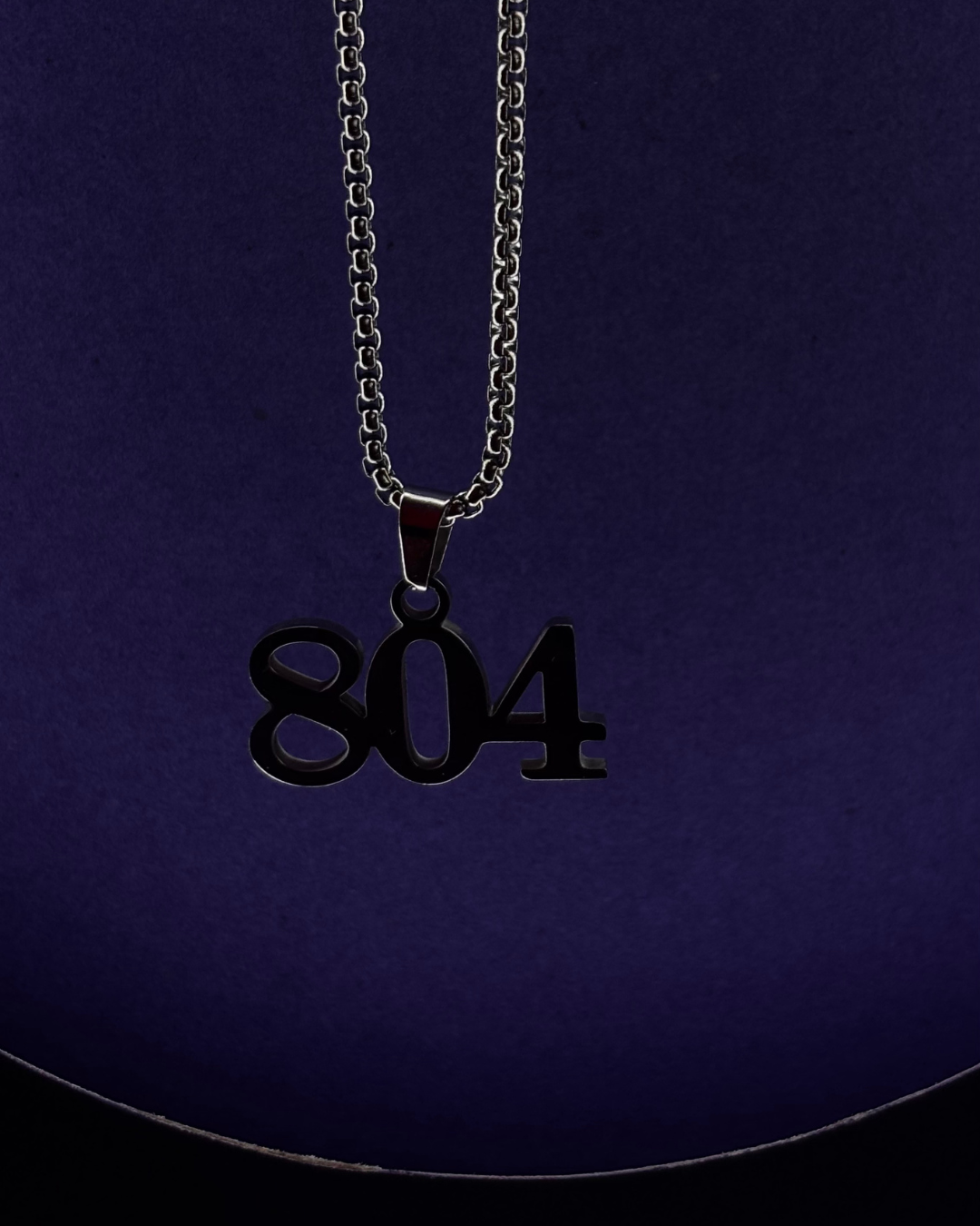 Urban 804 Pendant with Curb Chain Necklace – Minimalist Numerical Statement Jewelry