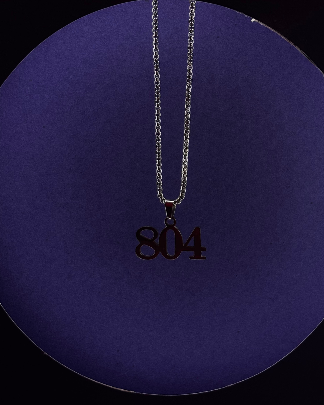 Urban 804 Pendant with Curb Chain Necklace – Minimalist Numerical Statement Jewelry