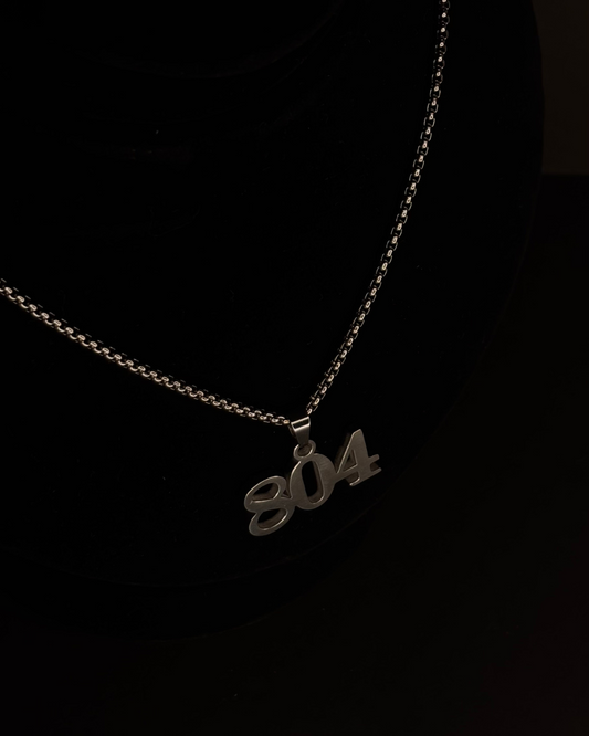 Urban 804 Pendant with Curb Chain Necklace – Minimalist Numerical Statement Jewelry