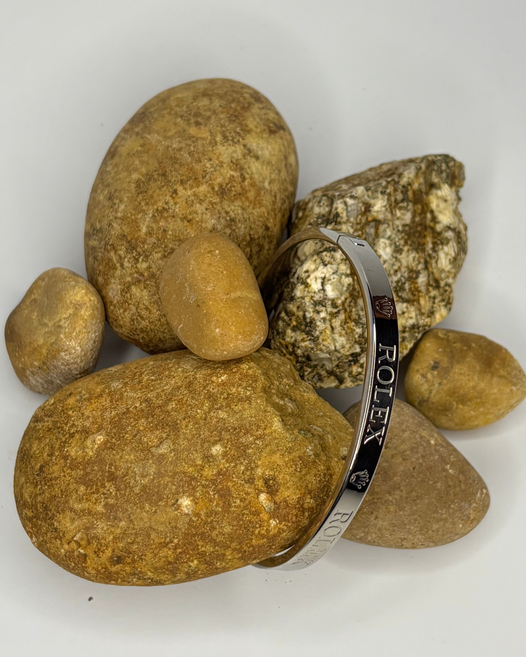 Luxury Rolex Engraved Bangle – Unisex Minimalist Jewelry