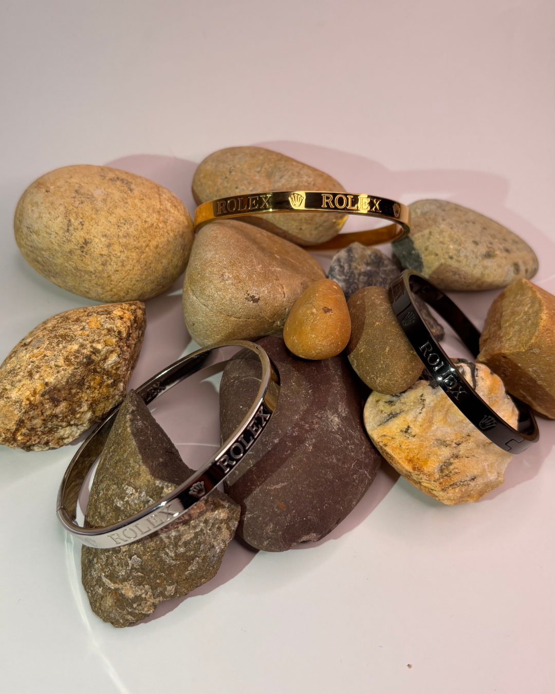 Luxury Rolex Engraved Bangle – Unisex Minimalist Jewelry