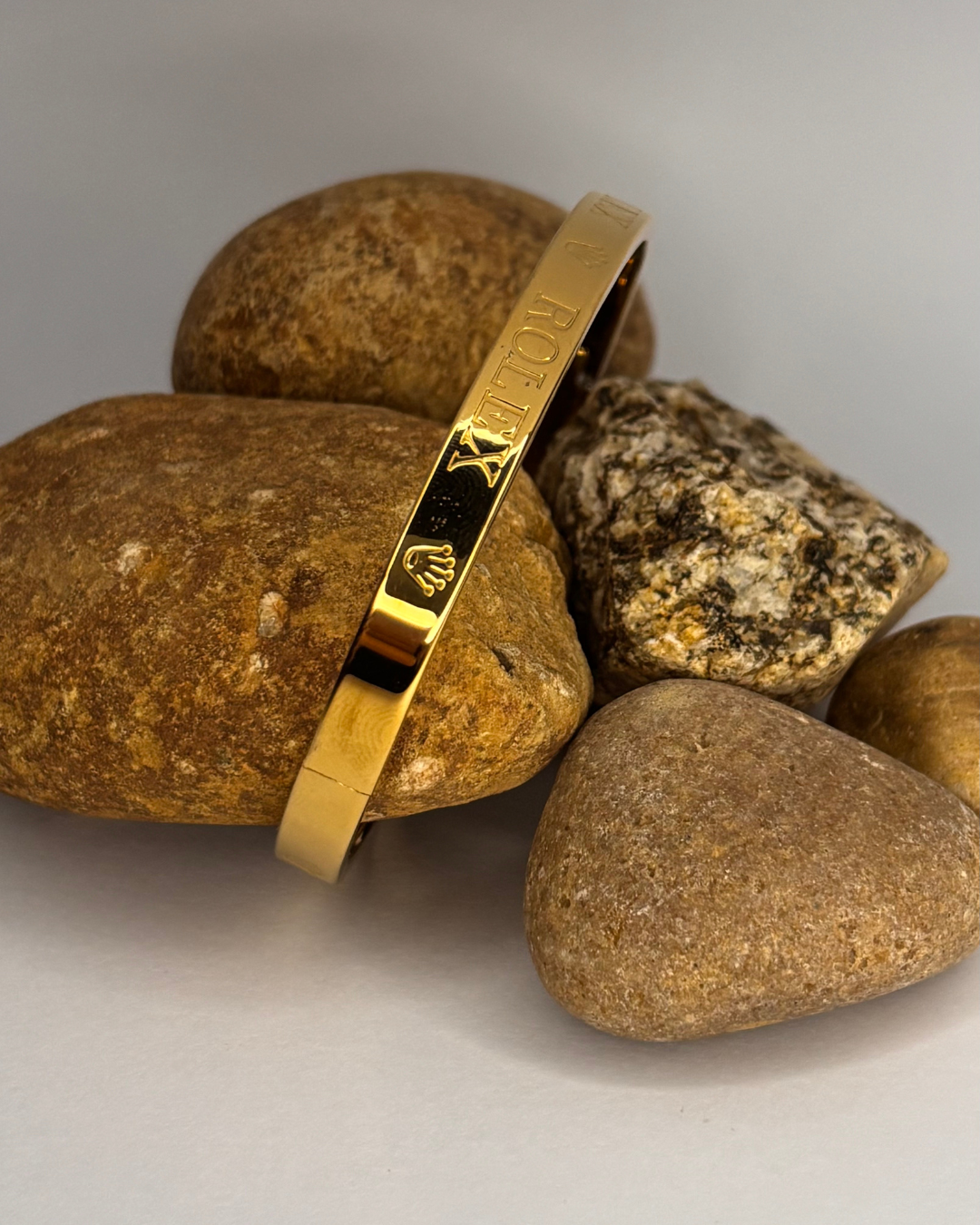 Luxury Rolex Engraved Bangle – Unisex Minimalist Jewelry