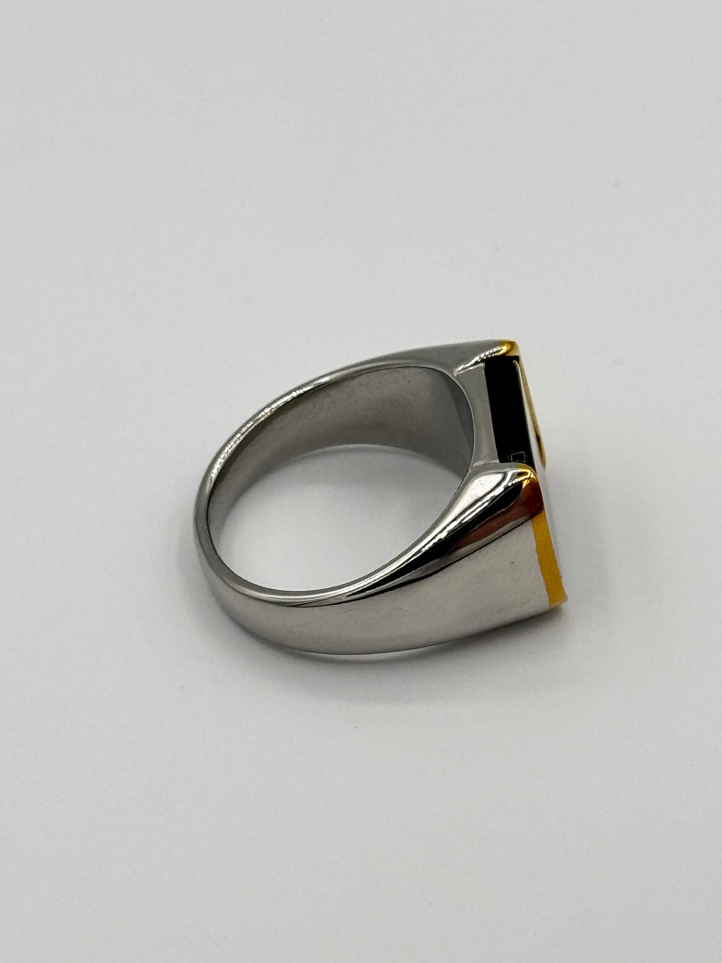 Men’s Royal Stone Ring | Bold Dual-Tone Finish