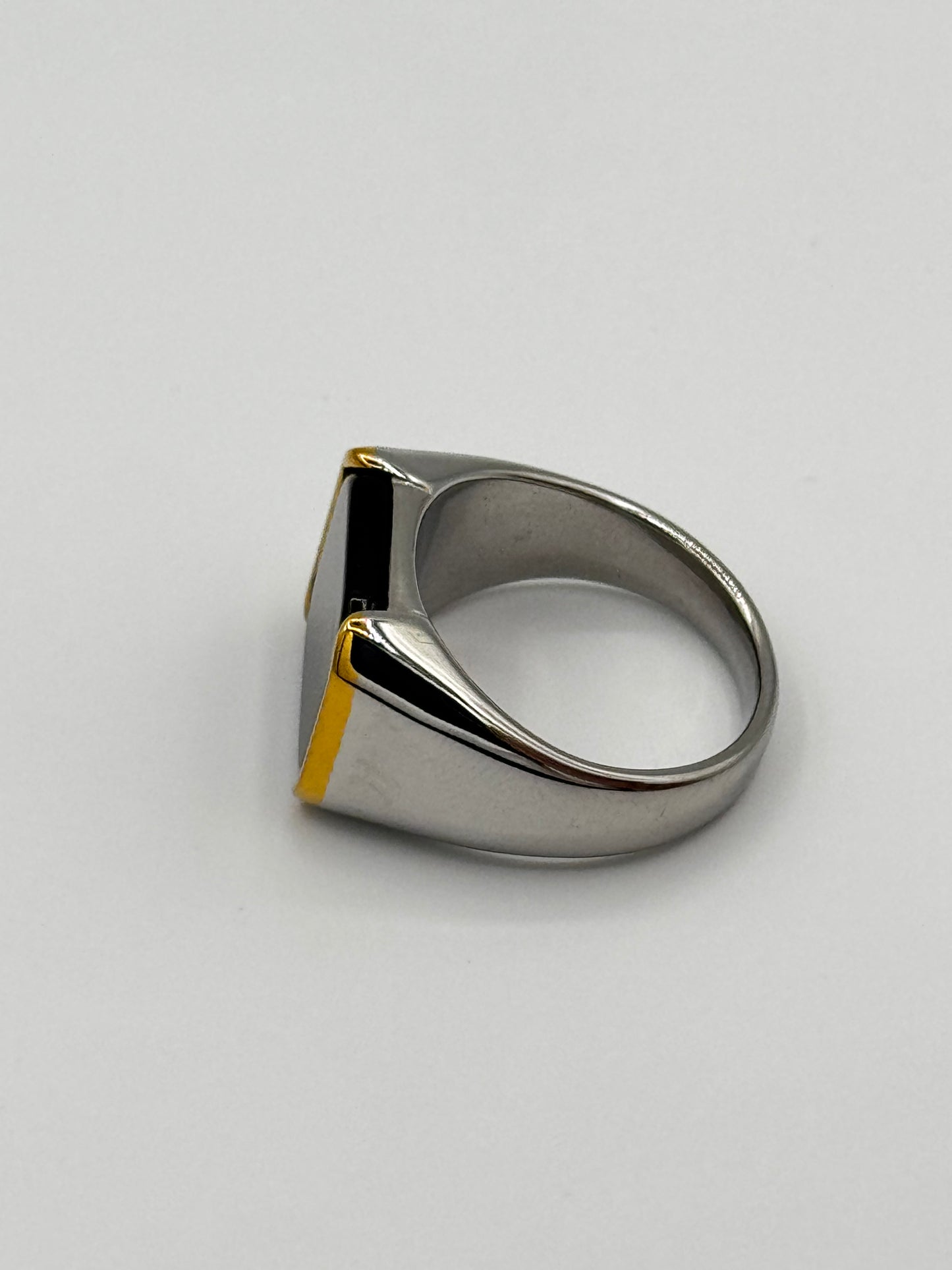 Men’s Royal Stone Ring | Bold Dual-Tone Finish