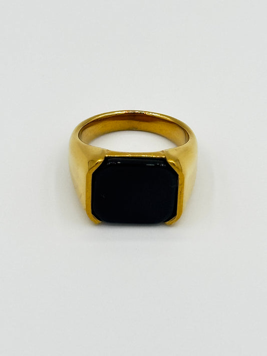 Men’s Royal Stone Ring | Bold Dual-Tone Finish